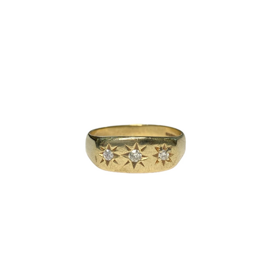 9ct Yellow Gold Cubic Zirconia Signet Ring