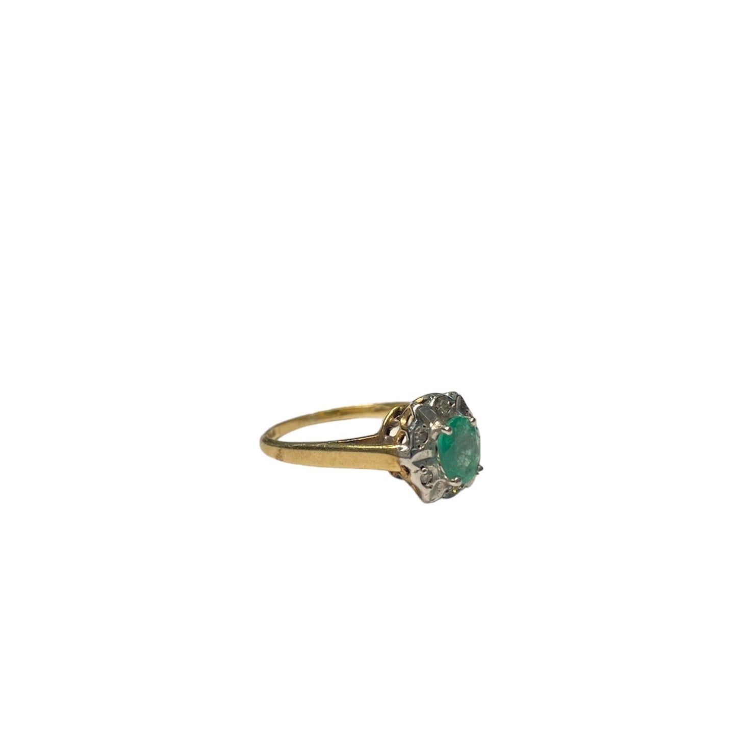 9ct Emerald and Diamond Cluster