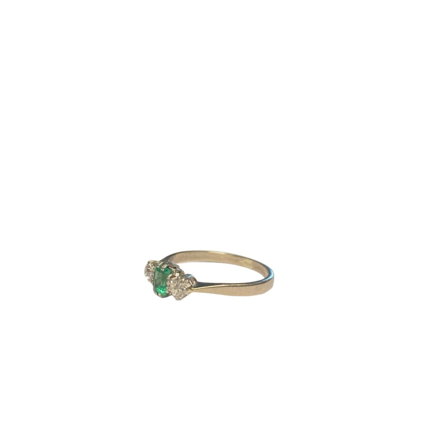 Edwardian 3 stone Emerald and Diamond Ring