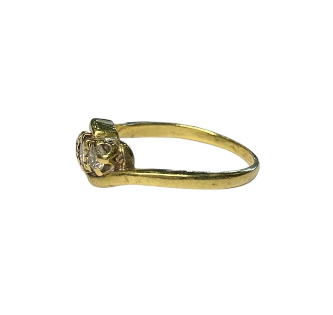 3 Stone Diamond Crossover Ring