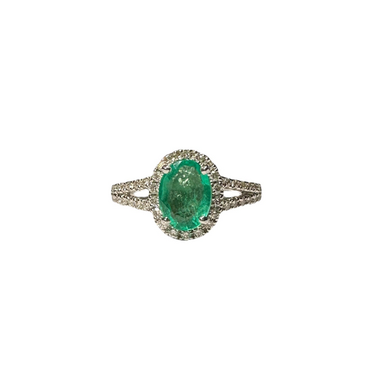 Vintage Emerald & Diamond Cluster