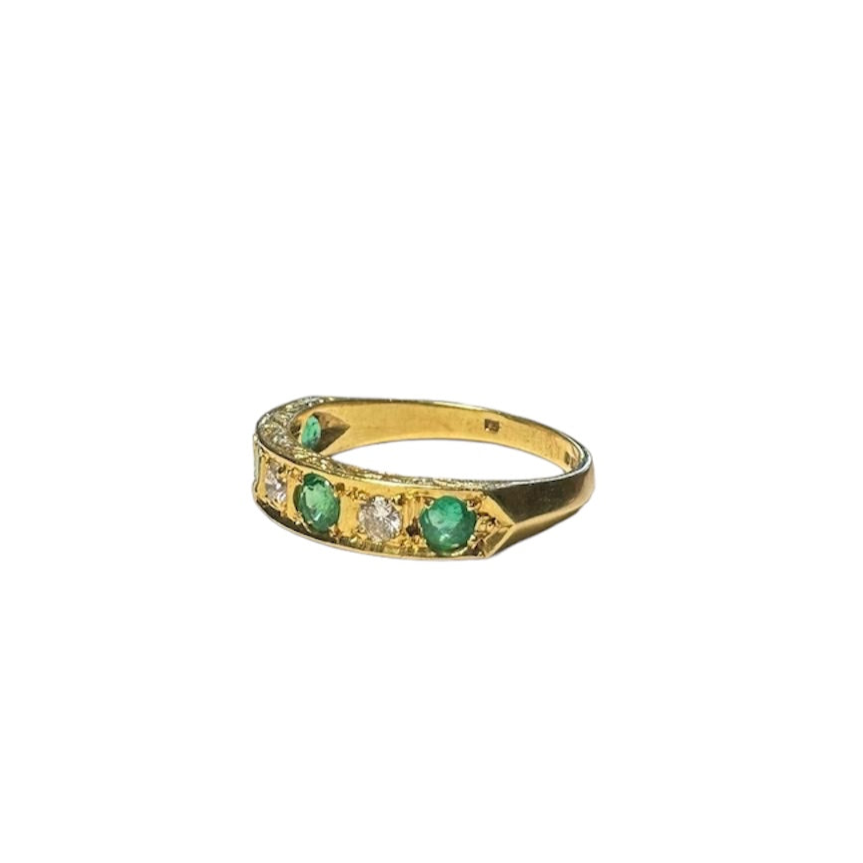 Emerald & Diamond 1/2 Eternity Ring