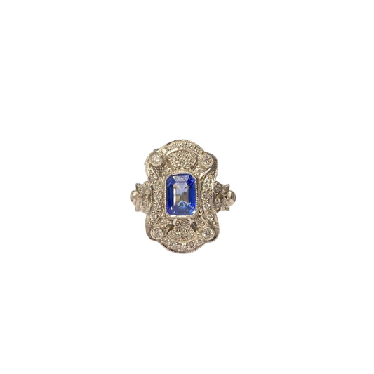 Art Deco Style Sapphire & Diamond