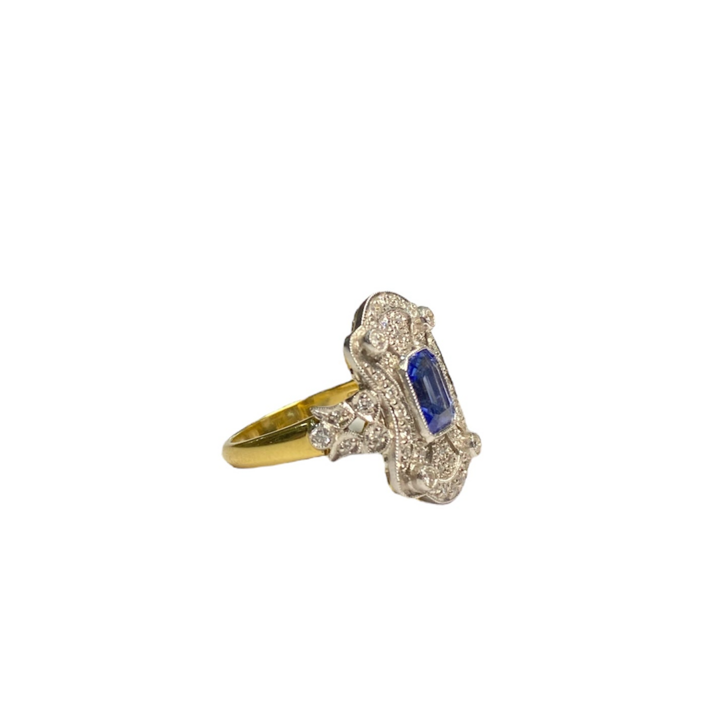 Art Deco Style Sapphire & Diamond