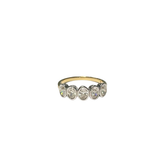 18ct Gold Diamond Oval 1/2 Eternity