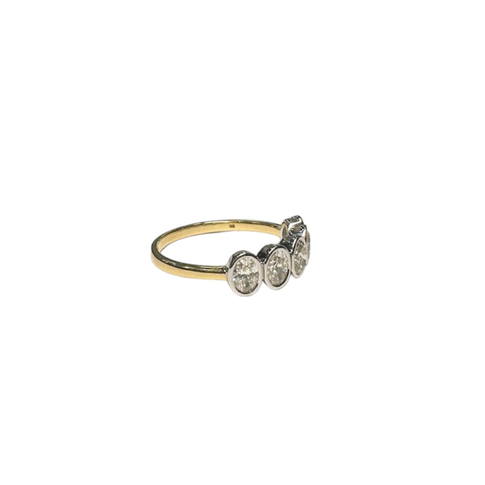 18ct Gold Diamond Oval 1/2 Eternity